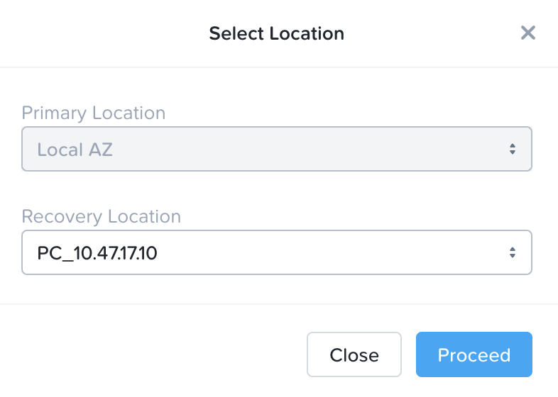 DR - Select Recovery Location